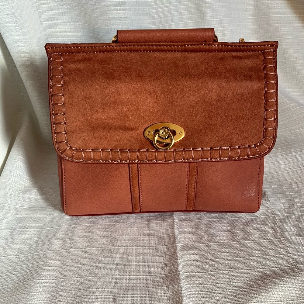 Rose gold cross body bag